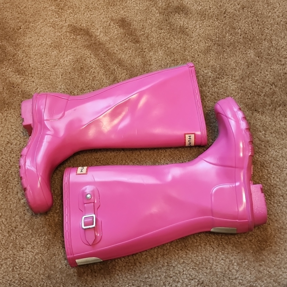 Hunter Original Kids Tall Gloss Rain Boots - Picture 9 of 16